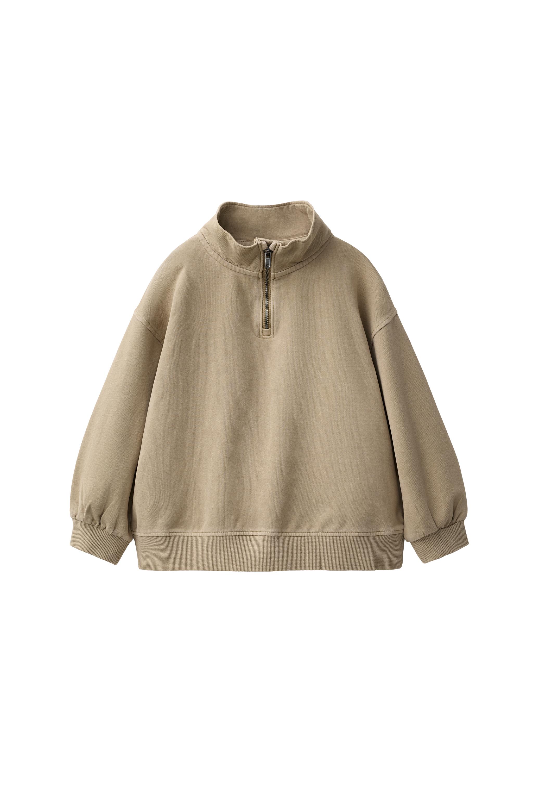 PLAIN ZIP-UP SWEATSHIRT - Sand | ZARA United States