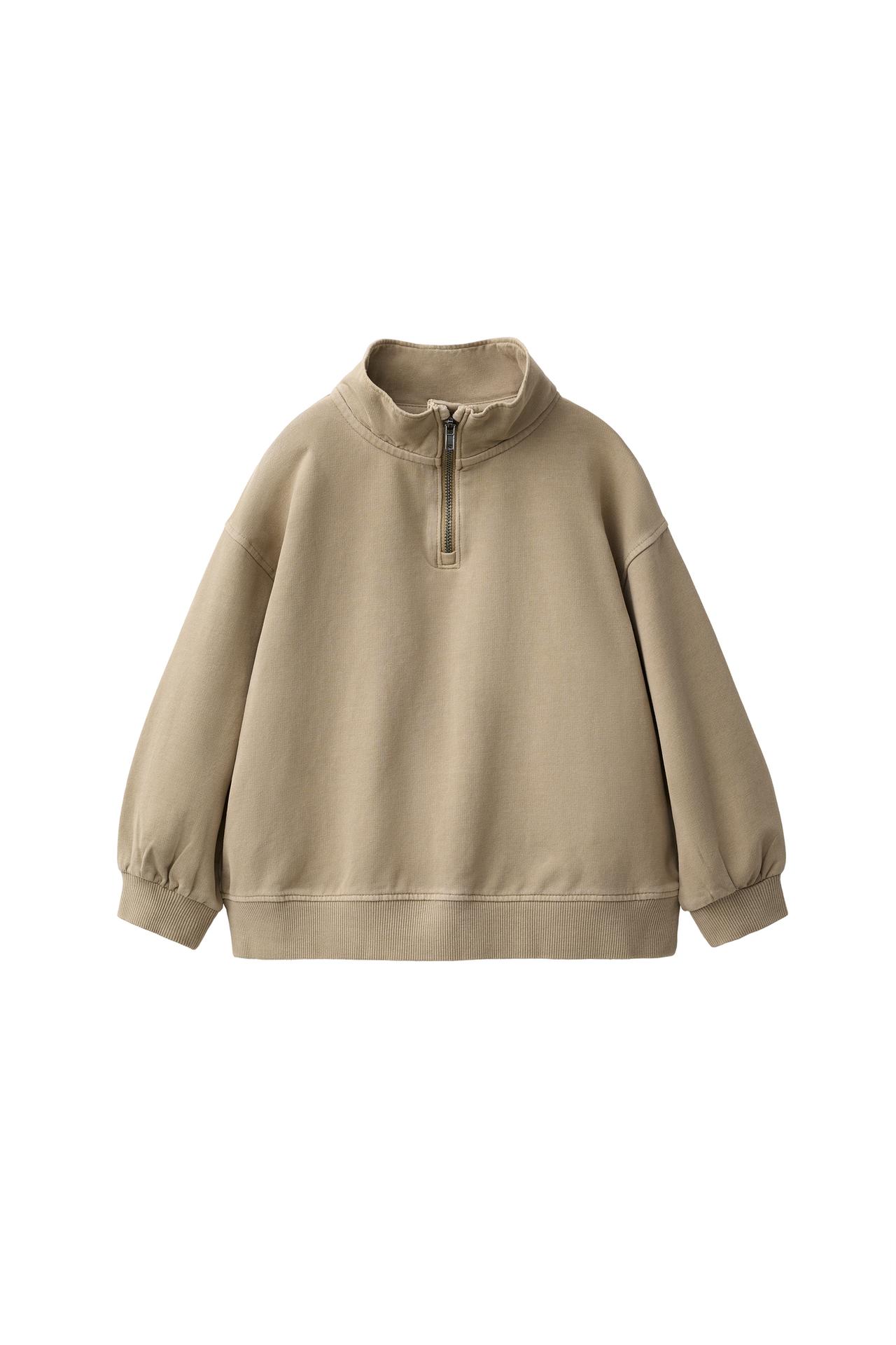 PLAIN ZIP-UP SWEATSHIRT