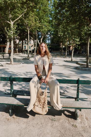 RUFFLED KNIT CARDIGAN - Ecru by Zara