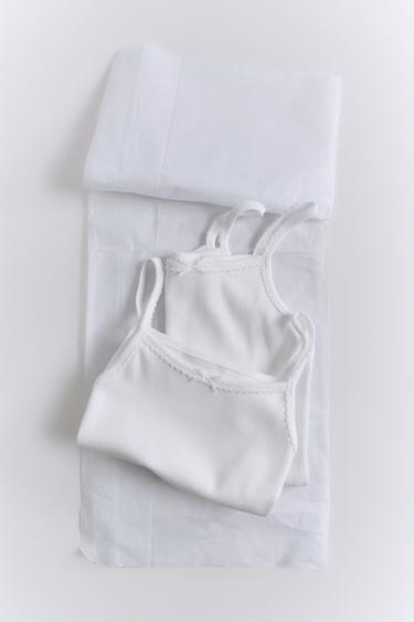 LOT DE DEUX T-SHIRTS À BRETELLES - Blanc de Zara