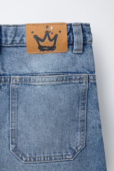 STAR PRINT BARREL JEANS - Mid-blue by Zara - Image 3