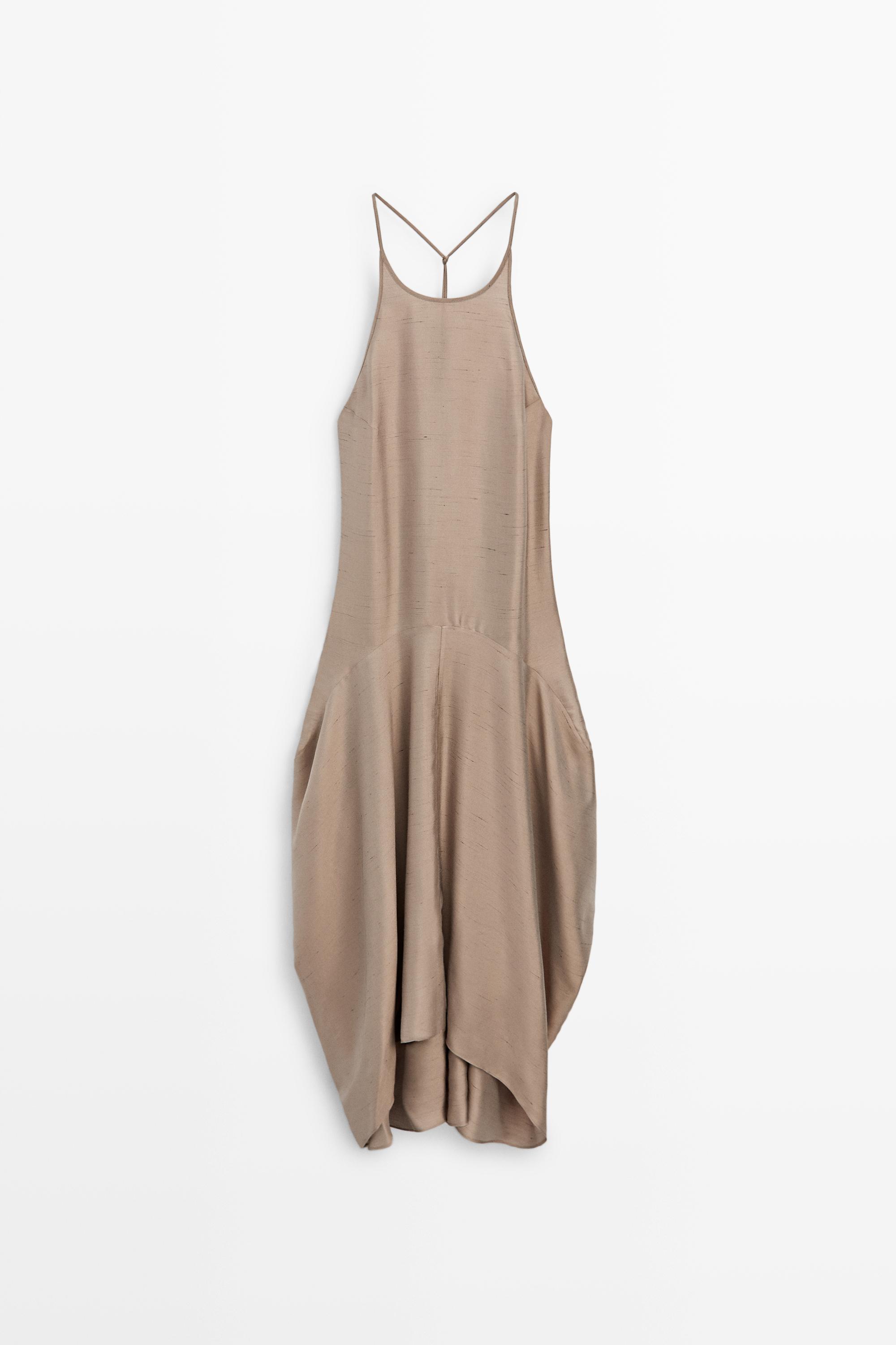 Satin halter flowing dress - STUDIO