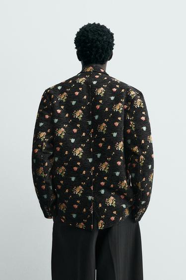 LIMITED EDITION FLORAL JACQUARD BLAZER - black/yellow by Zara