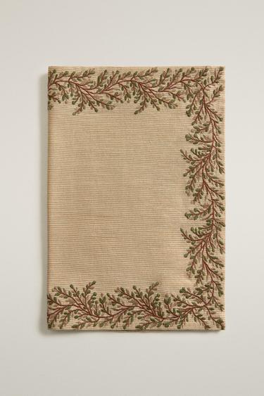 CHRISTMAS EMBROIDERED COTTON PLACEMAT — Green 2