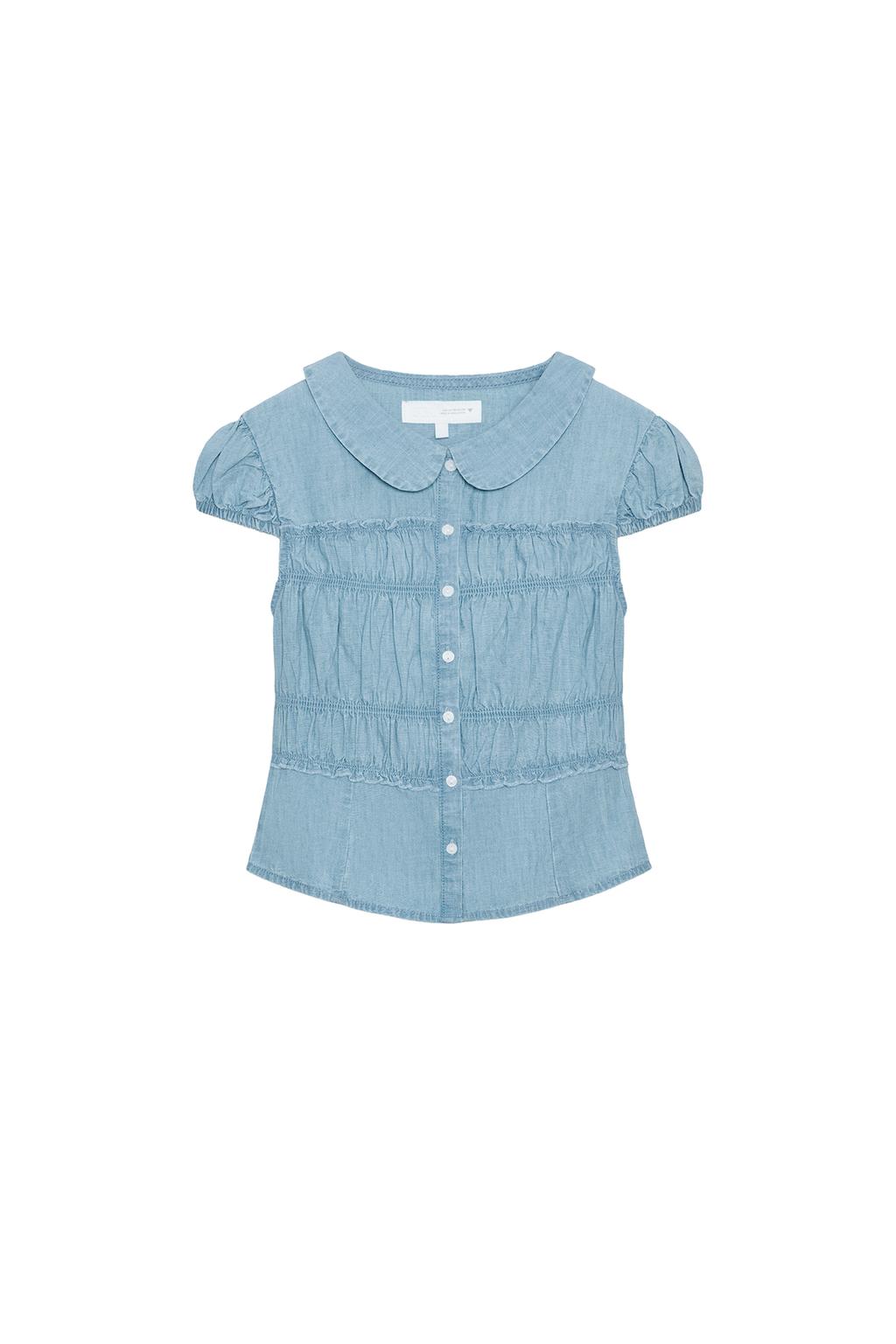 PETER PAN COLLAR RUCHED SHIRT - image 3
