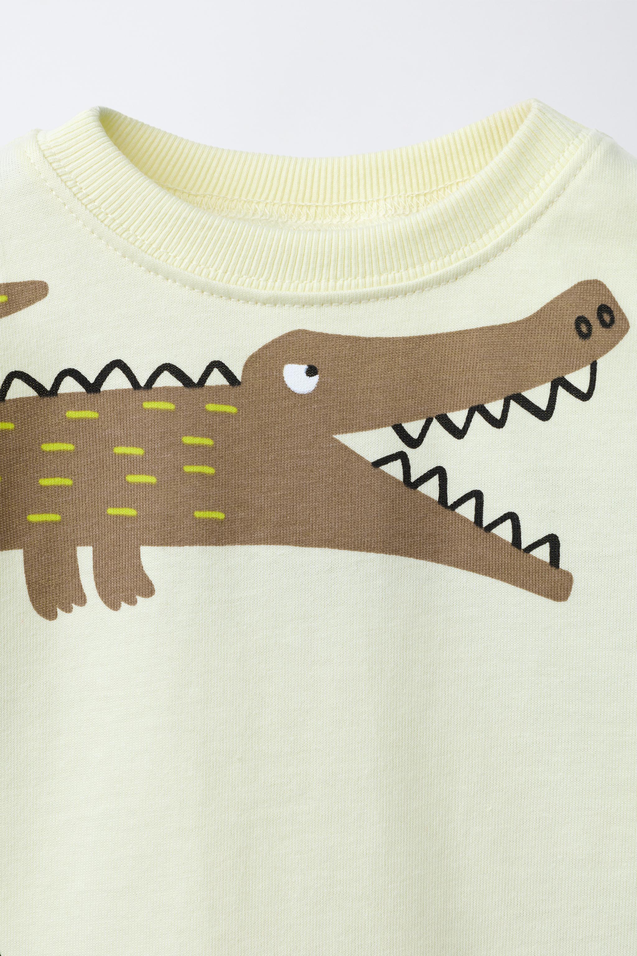 CROCODILE PRINT T-SHIRT AND BERMUDA SET