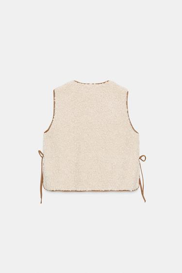 시어링 레이스업 베스트 - Zara 스크래치 화이트