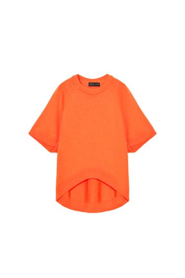SHORT SLEEVE KNIT JUMPER - Orange by Zara