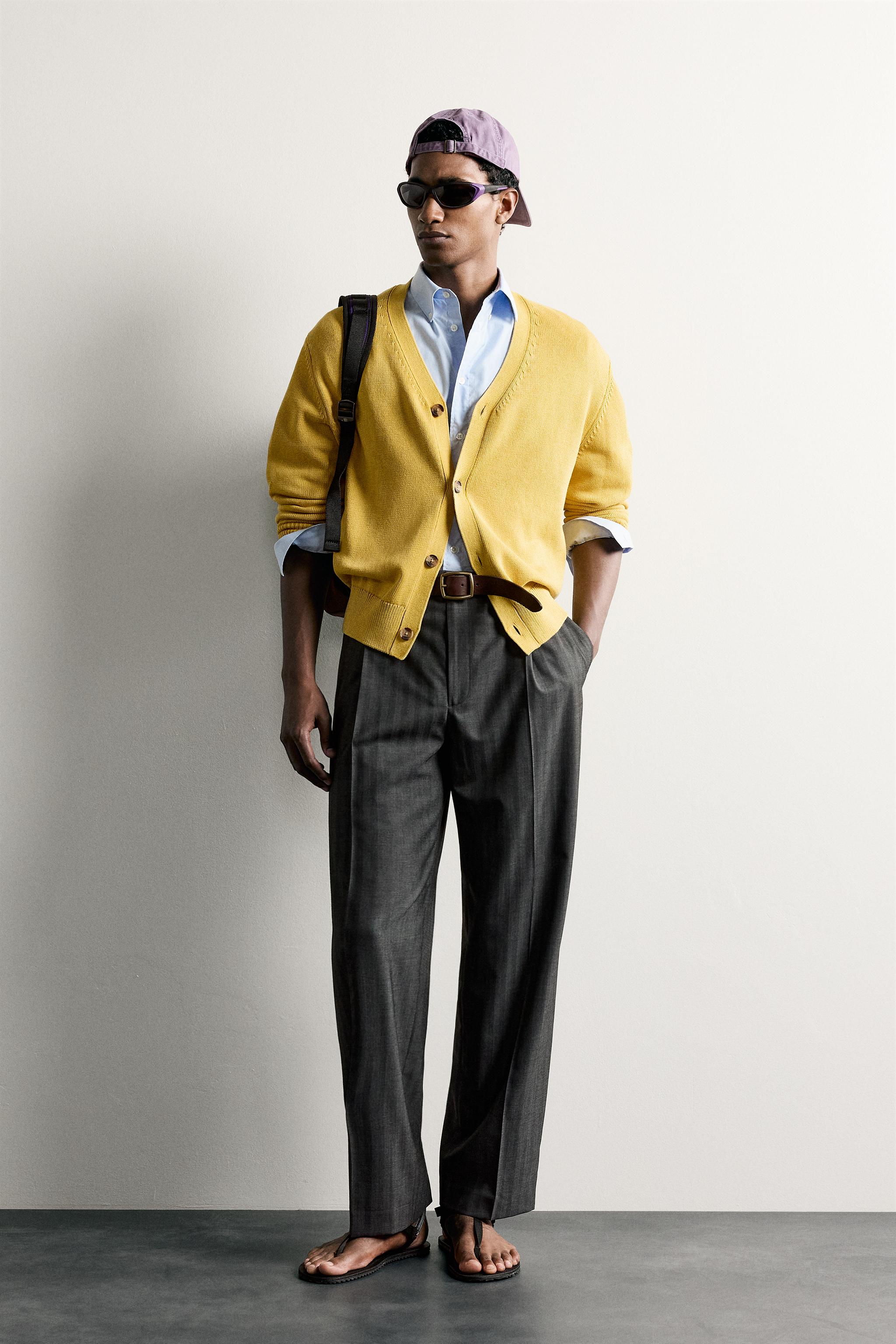 レギュラーフィット コットンカーディガン - イエロー | ZARA Japan / 日本