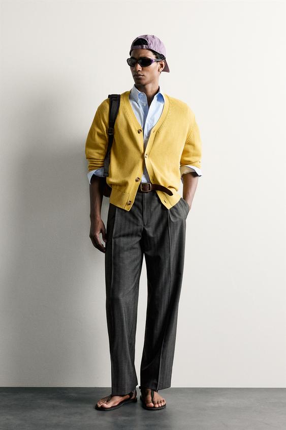 COTTON REGULAR FIT CARDIGAN - Yellow de Zara - Imagen 0