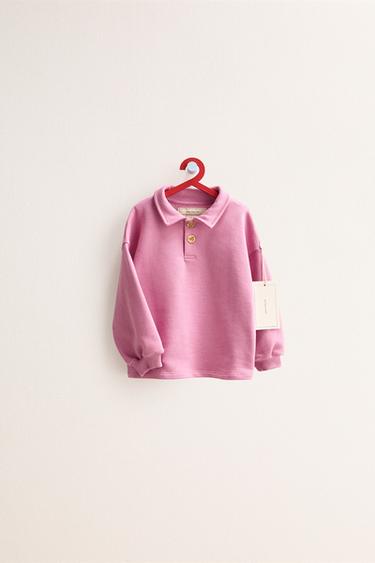 Zara ZARA TIMELESS - JEDNOBOJNA POLO DUKSERICA – Ružičasta