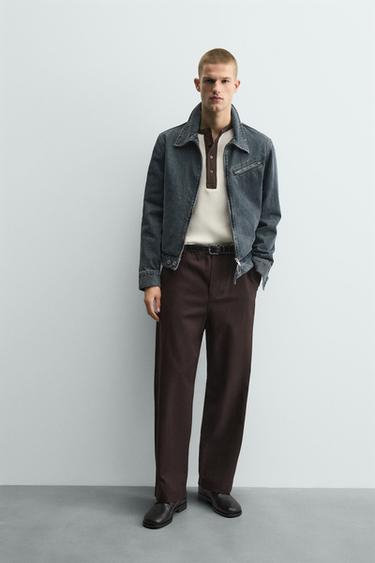 PANTALÓN BALLOON FIT ESTRUCTURA - Granate de Zara - Imagen 0