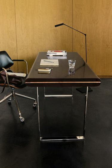 STEEL AND WOOD DESK - Dark brown by Zara
