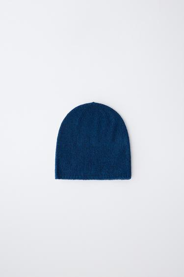 FINE KNIT BEANIE - Duck blue by Zara
