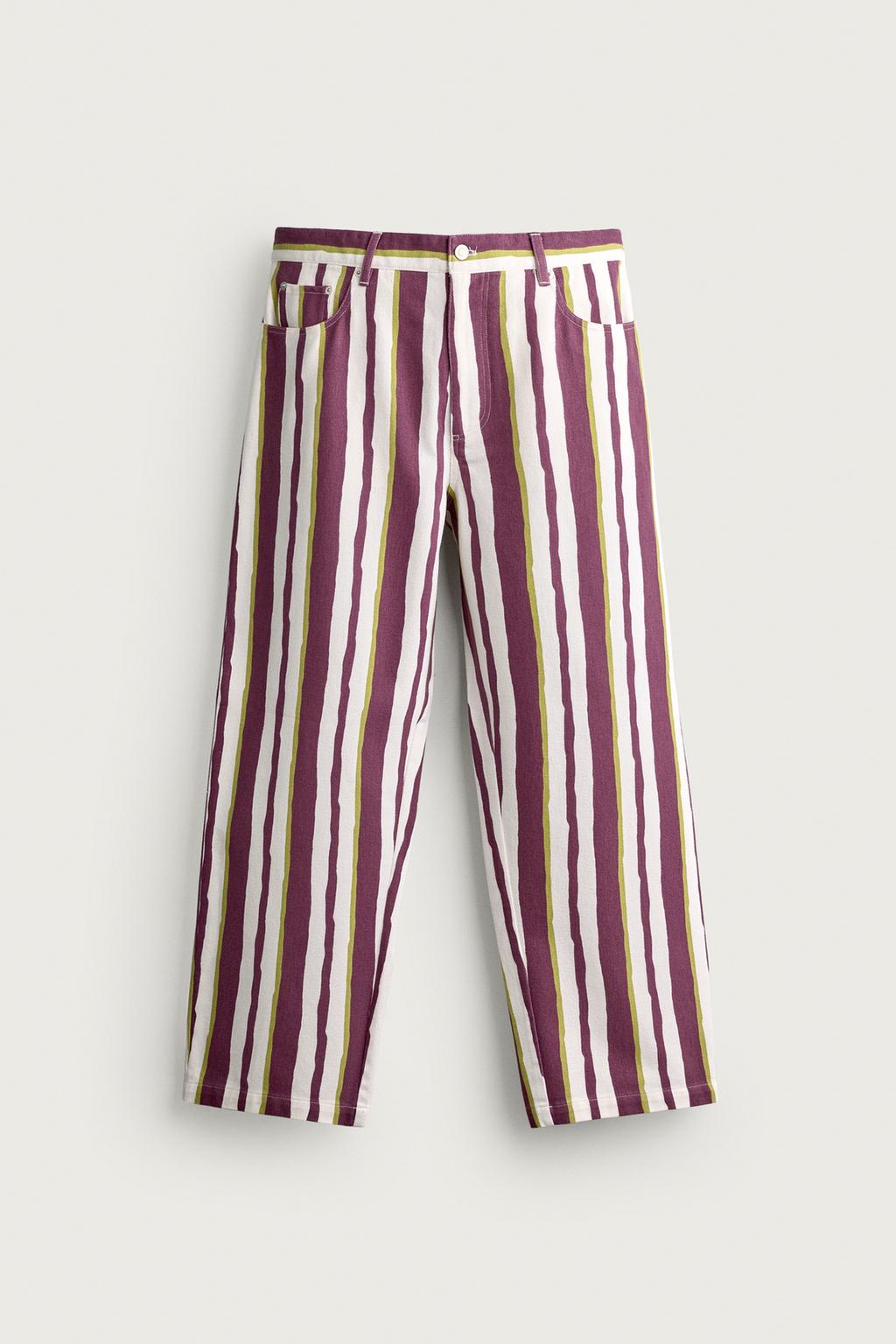 STRIPED STRAIGHT-LEG TROUSERS