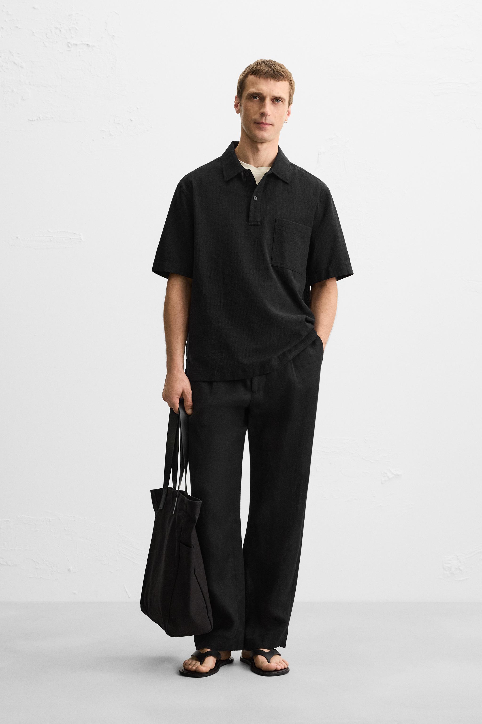 PRADA【国内発/関税込】選べるコットンポロシャツ Black Piqué Polo Shirt With Re-nylon Details | PRADA