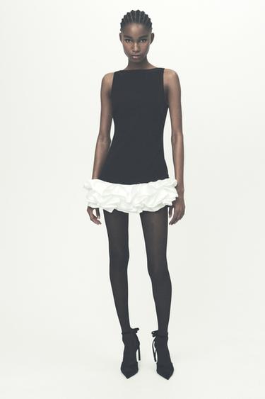 ПЛАТЬЕ-КОМБИНЕЗОН КОМБИНИРОВАННОЕ — ЧЕРНЫЙ от Zara — изображение 0
