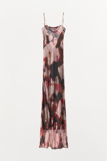 فستان بطبعة أزهار وخرزات - متعدد الألوان الخاص بـ Zara