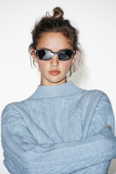 PULL 80% LAINE TORSADÉ COLLECTION SKI - Bleu clair de Zara