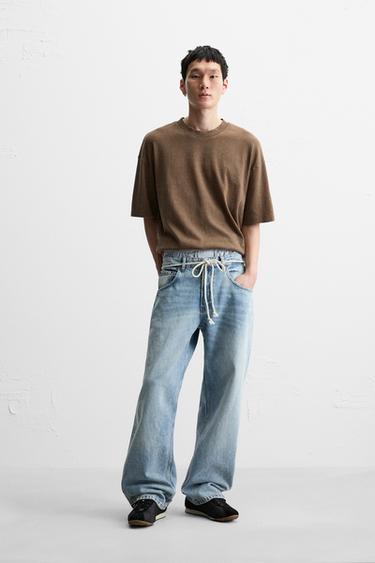 RELAXED-FIT-T-SHIRT IN VERWASCHENER OPTIK - Dunkelbraun von Zara