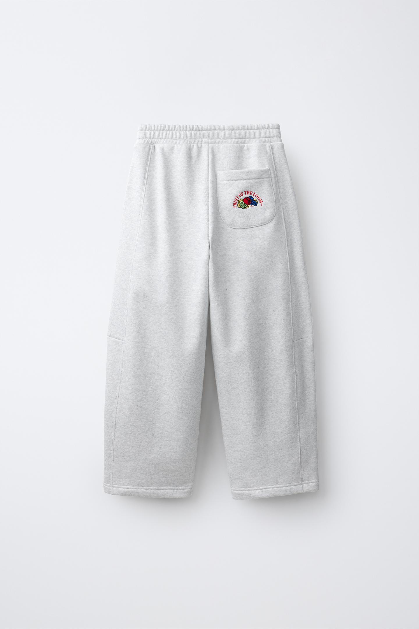 Детские брюки Zara Fruit OF the Loom™ Embroidered Balloon, цвет: Серый меланжевый — фото 2