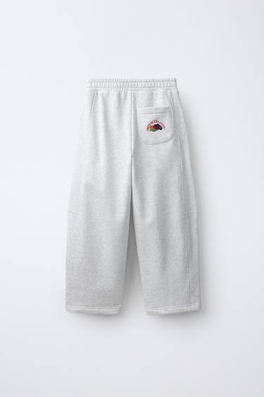 FRUIT OF THE LOOM™ EMBROIDERED BALLOON PANTS — Gray marl 2