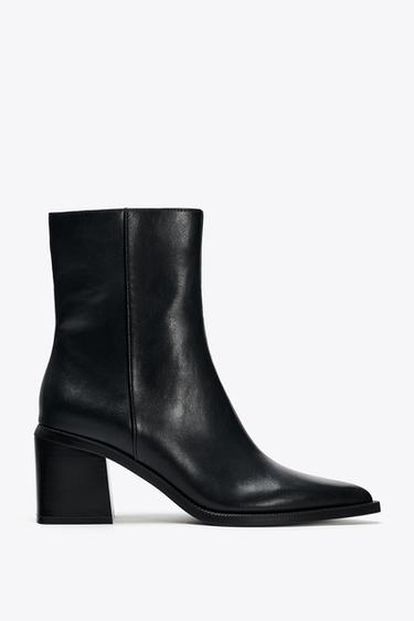 BOTÍN TACÓN ANCHO - Negro de Zara