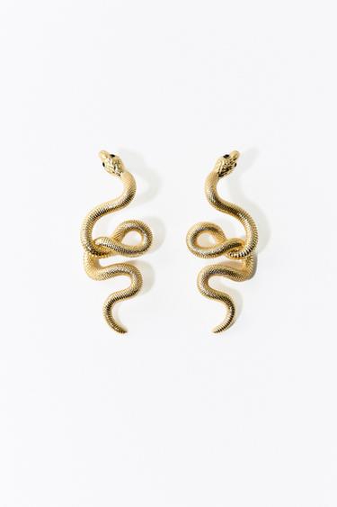 Zara METAL SNAKE EARRINGS - Golden