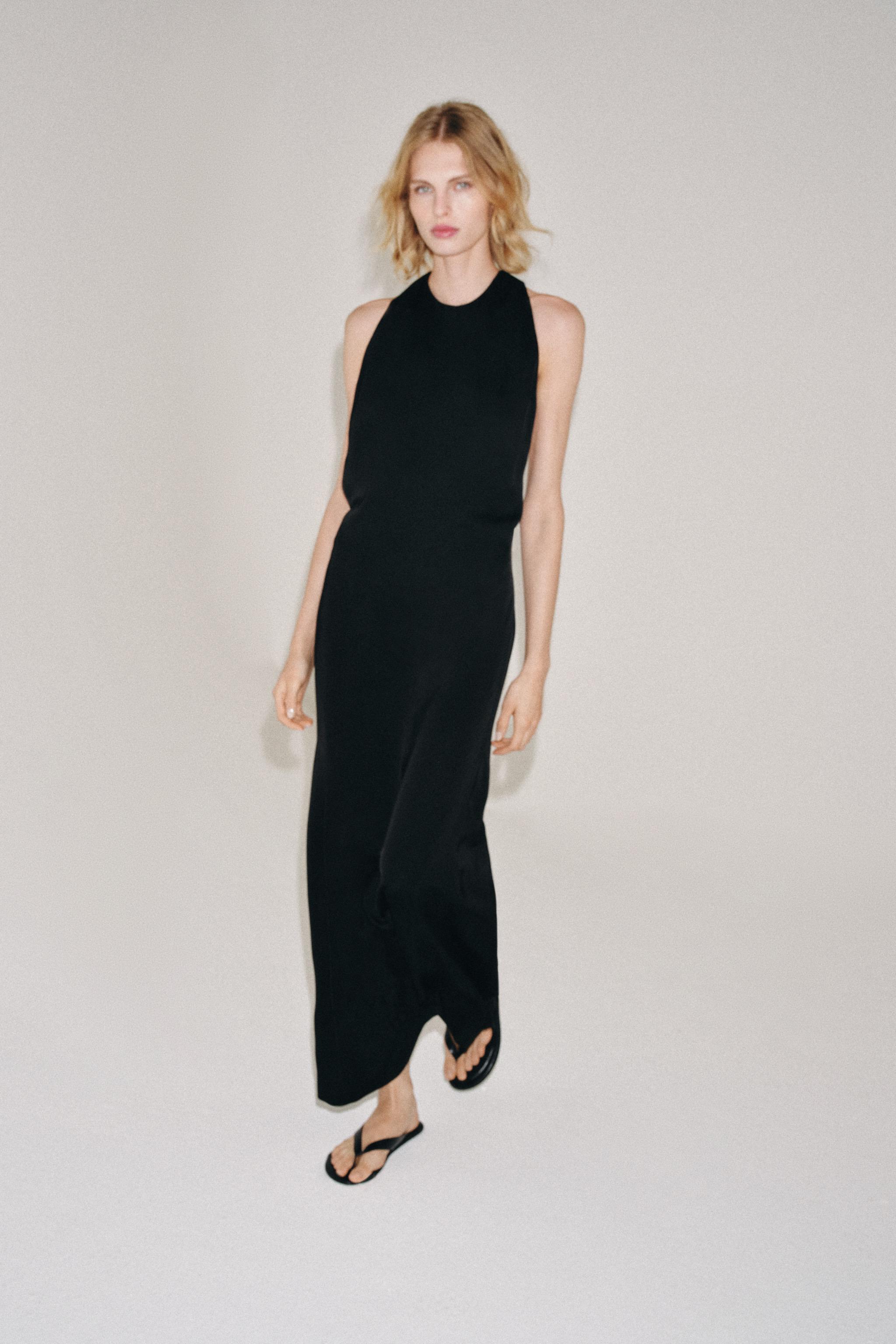 Zara ZW COLLECTION SATEN YÜZEYLİ ELBİSE görsel 6