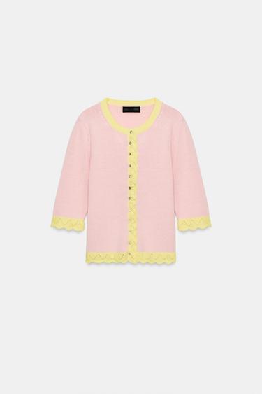 CHAQUETA PUNTO COMBINADO POINTELLE - Rosa de Zara