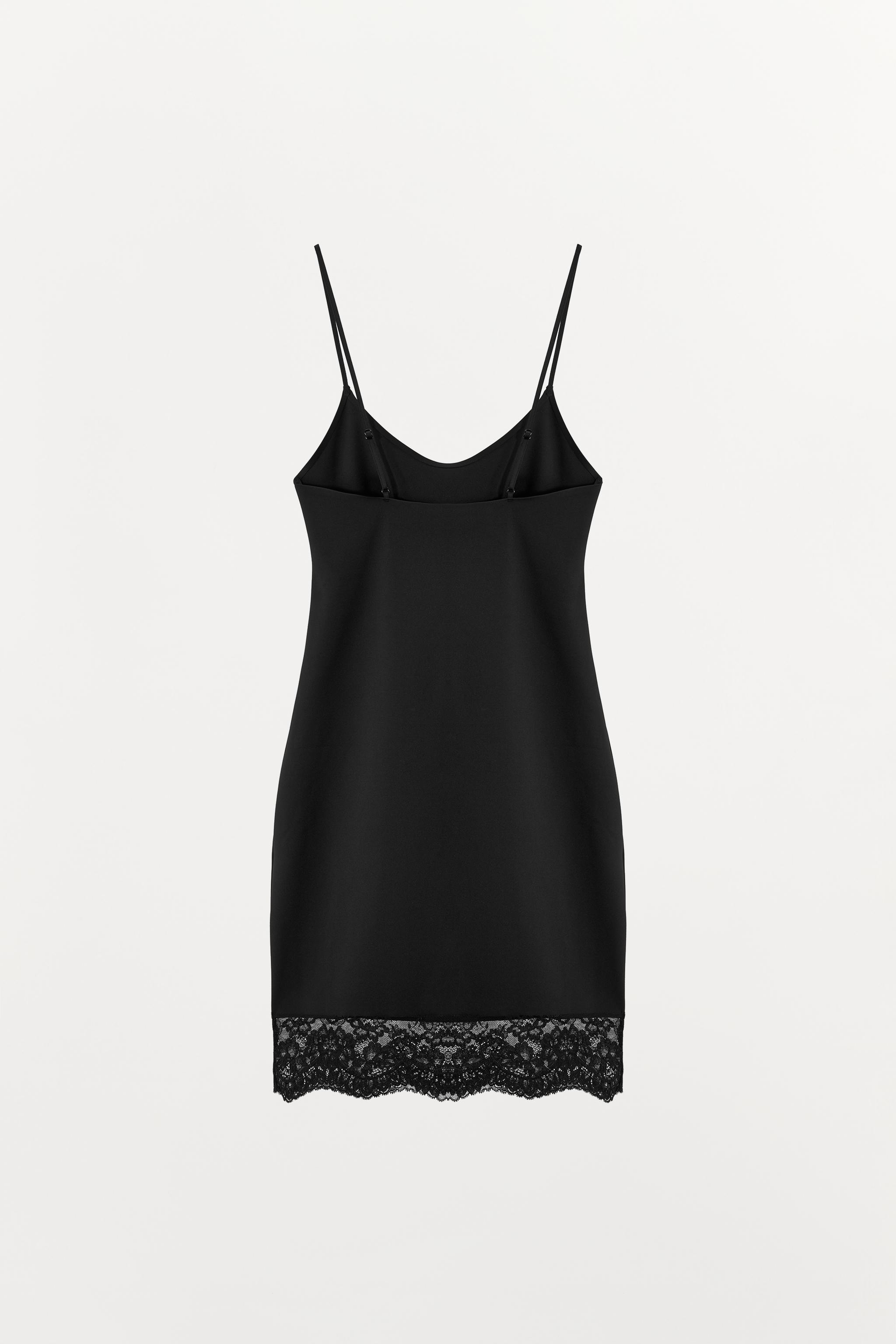 ROBE COURTE EN MÉLANGE DE POLYAMIDE ET DENTELLE