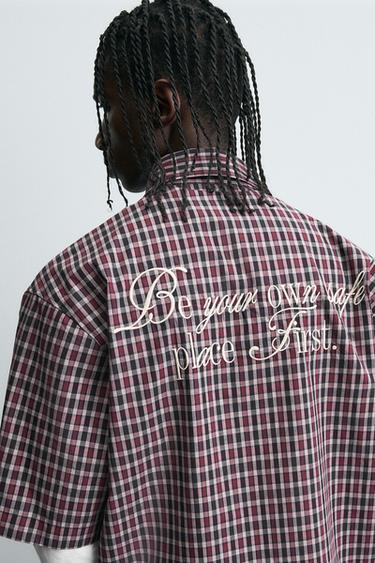 EMBROIDERED CHECK SHIRT - Multicoloured by Zara