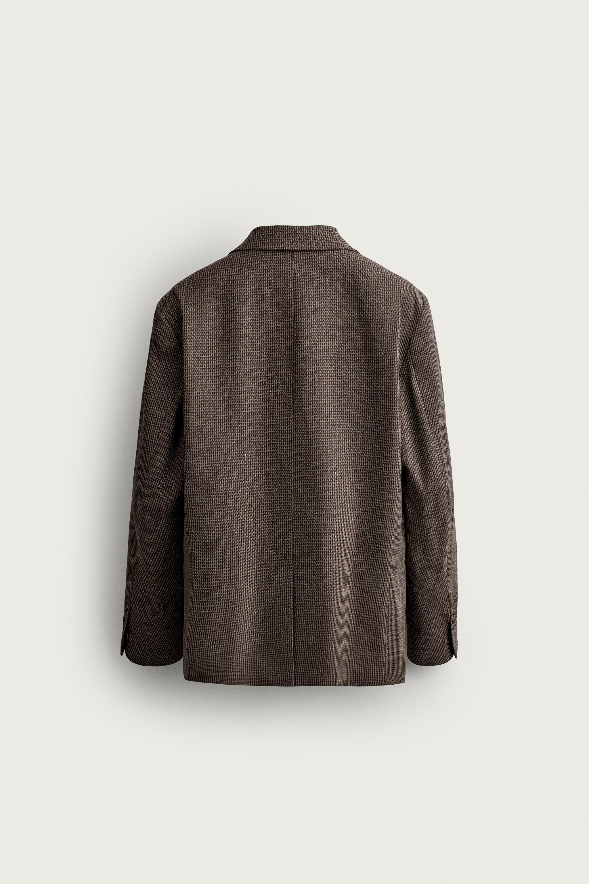 VESTE À BOUTONNAGE CROISÉ PIED-DE-POULE