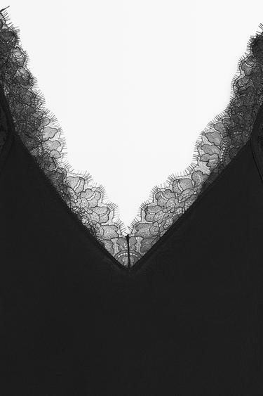 Flowing lingerie midi dress — Black 2