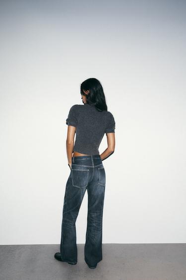 HAUT EN MAILLE À MANCHES COURTES BOUFFANTES - Gris de Zara - Image 3