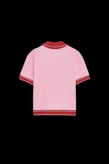 CHAQUETA PUNTO PESPUNTES MANGA CORTA - Rosa de Zara