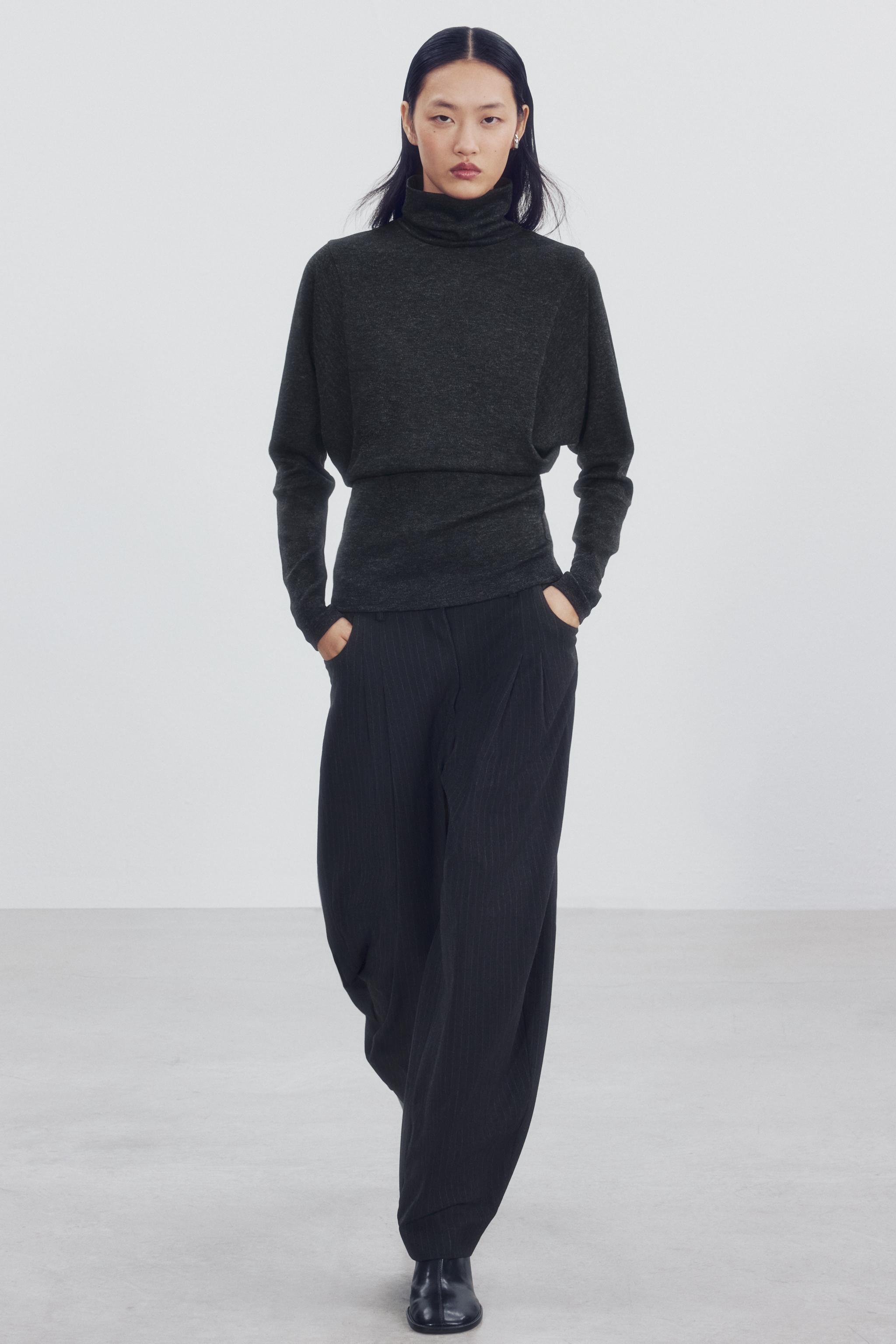 MOCK NECK T-SHIRT - BURGANDY MARS | ZARA United States