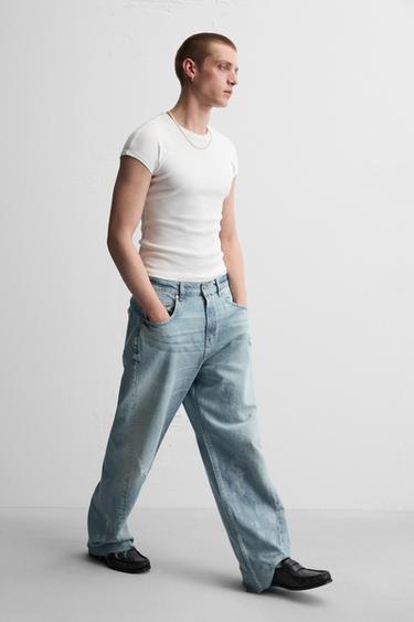 BAGGY FIT SEAM JEANS - Light blue by Zara - Image 5
