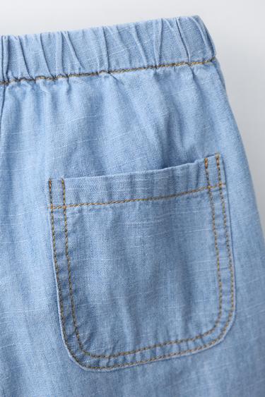 PANTALON EN DENIM - Bleu moyen de Zara - Image 3