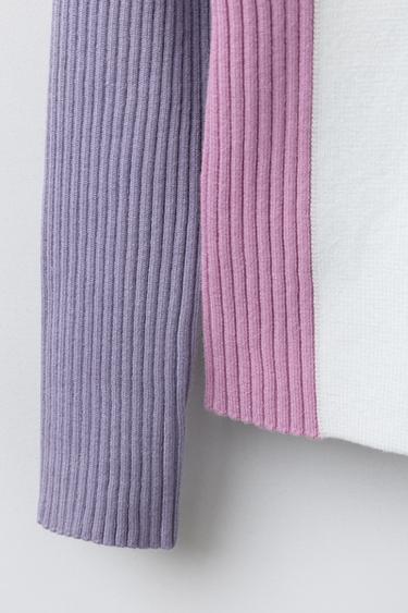COLOUR BLOCK KNIT JUMPER SKI COLLECTION - Light mauve by Zara - Image 3