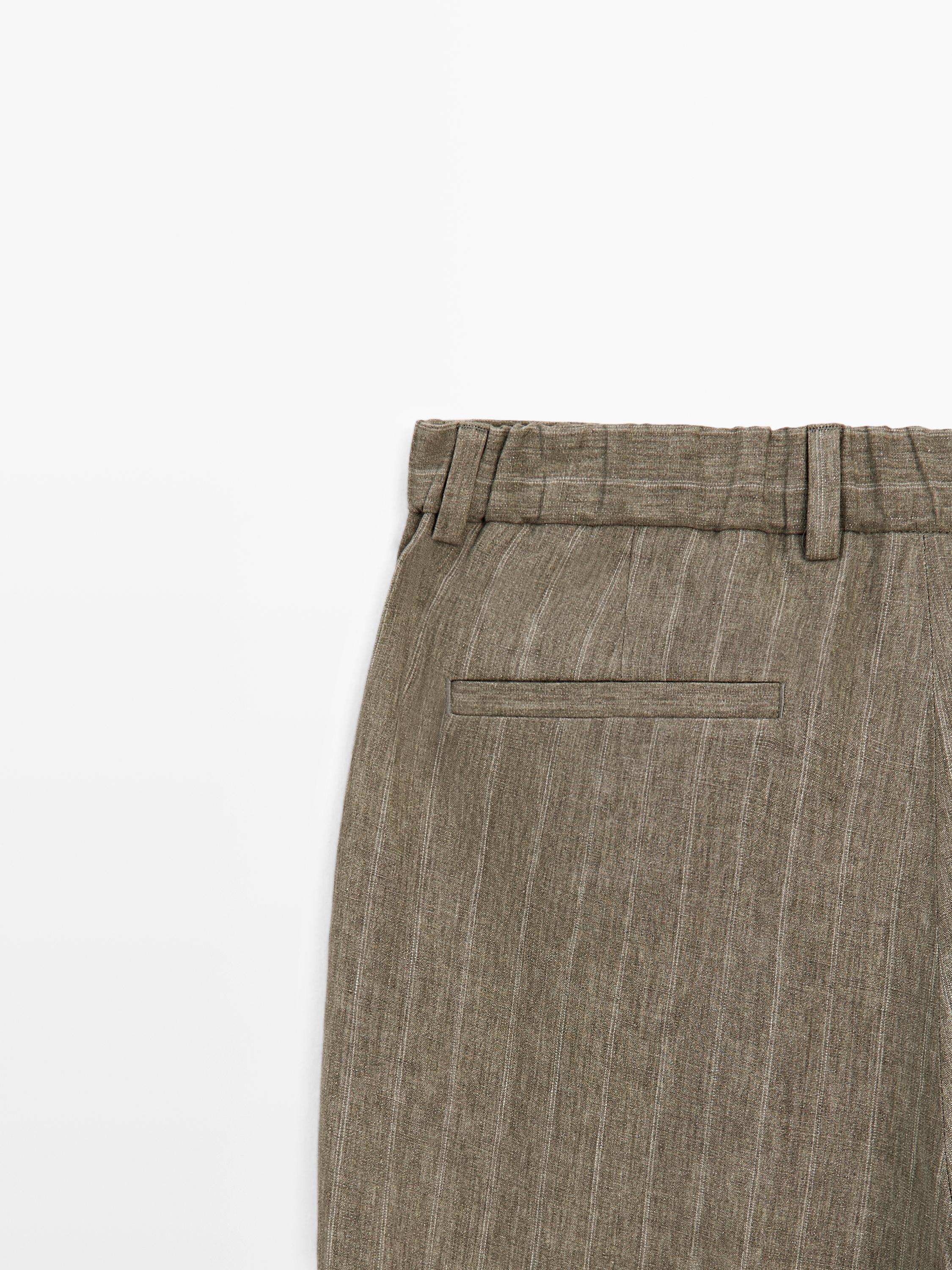 Striped linen trousers
