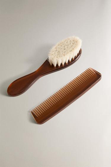 ENSEMBLE BROSSE ET PEIGNE ACÉTATE BÉBÉ - Marron de Zara - Image 1