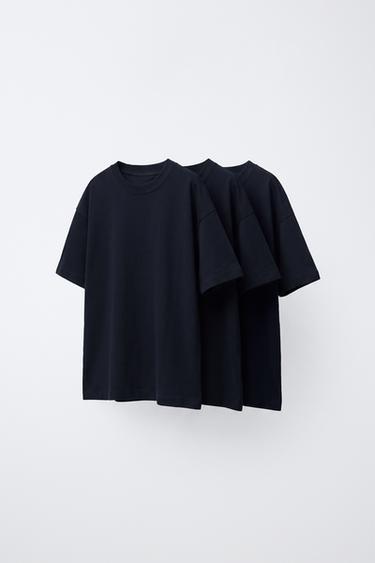 LOT DE TROIS HAUTS UNIS - Bleu marine de Zara - Image 0
