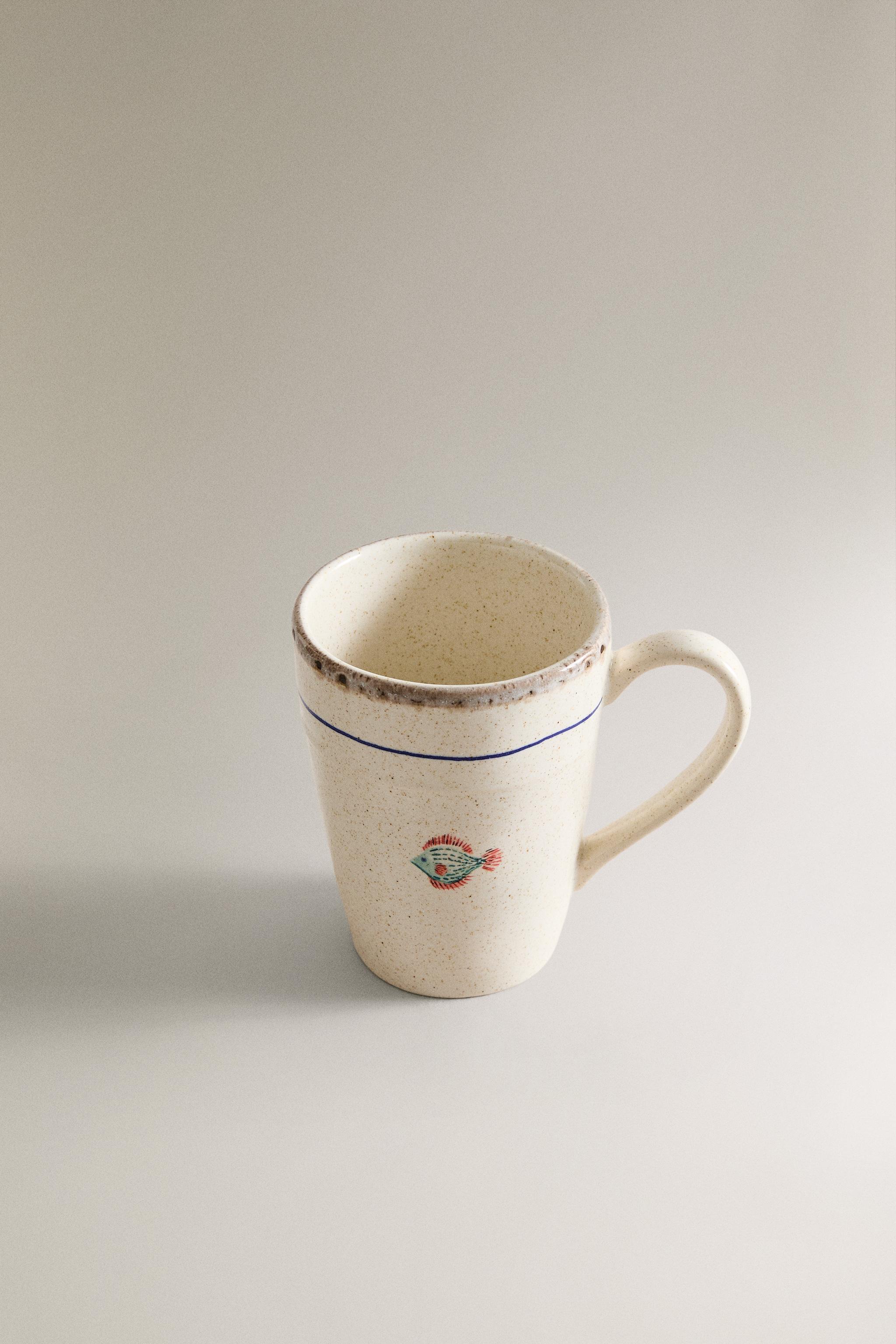 TASSE GRÈS POISSON