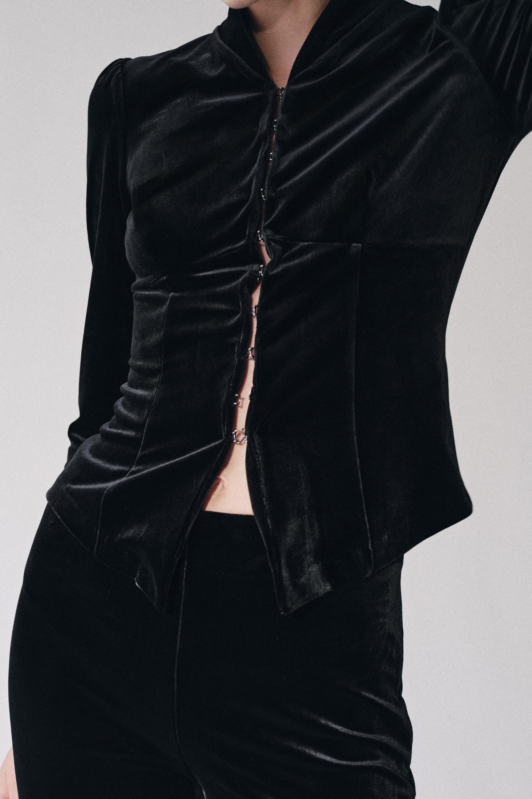 Zara KADİFE FIT KESİM CEKET görsel 4