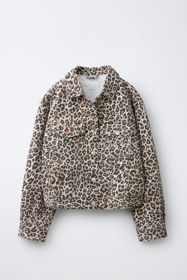ANIMAL PRINT DENIM JACKET - Brown by Zara