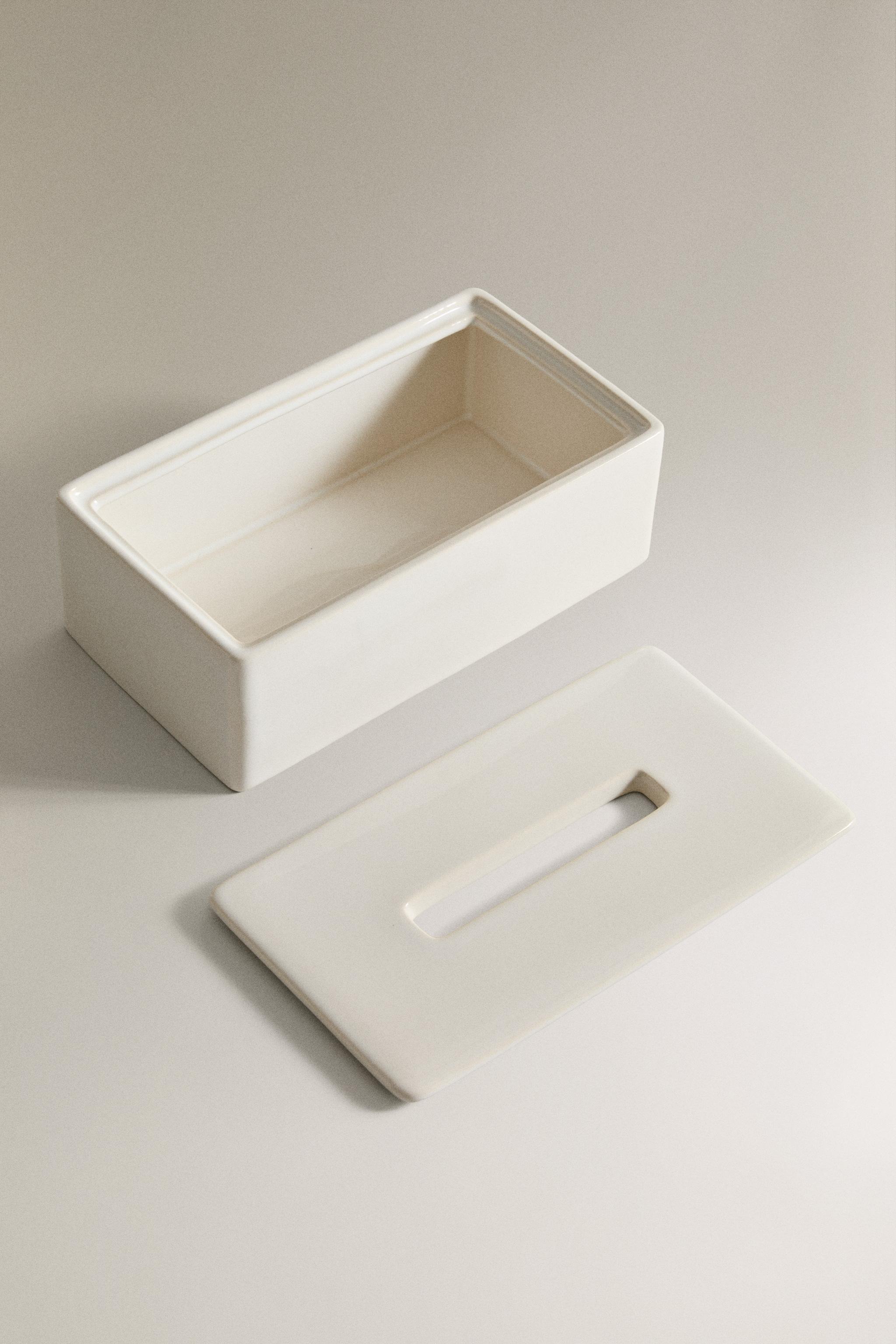 ホワイトセラミック ティッシュボックス - エクリュ | ZARA Japan / 日本
