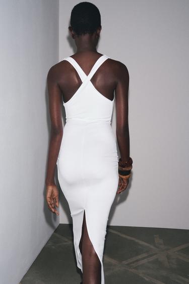 LONG POLYAMIDE BLEND DRESS - White by Zara - Image 2