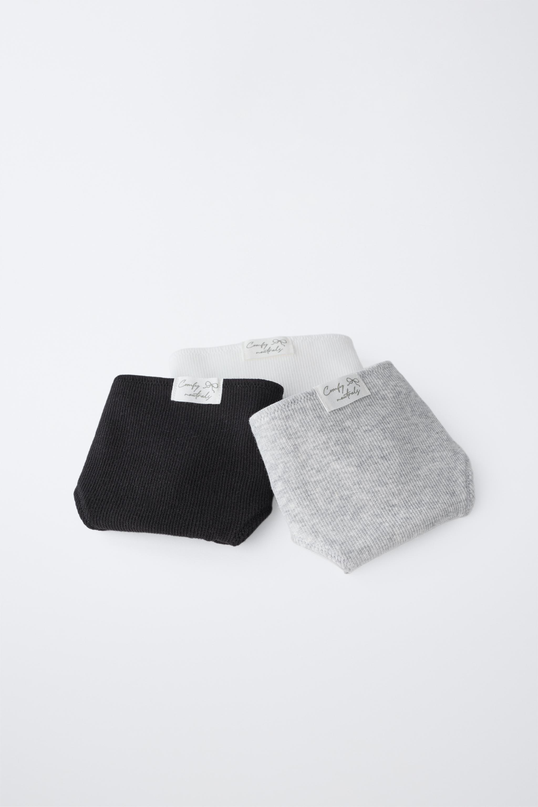 9-14 ANS/ LOT DE TROIS CULOTTES DÉCOR ÉTIQUETTE