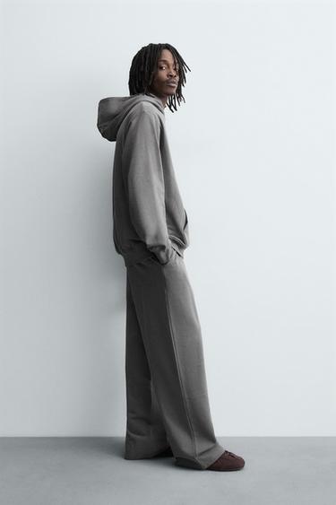 WIDE-LEG JOGGER TROUSERS - Anthracite grey by Zara